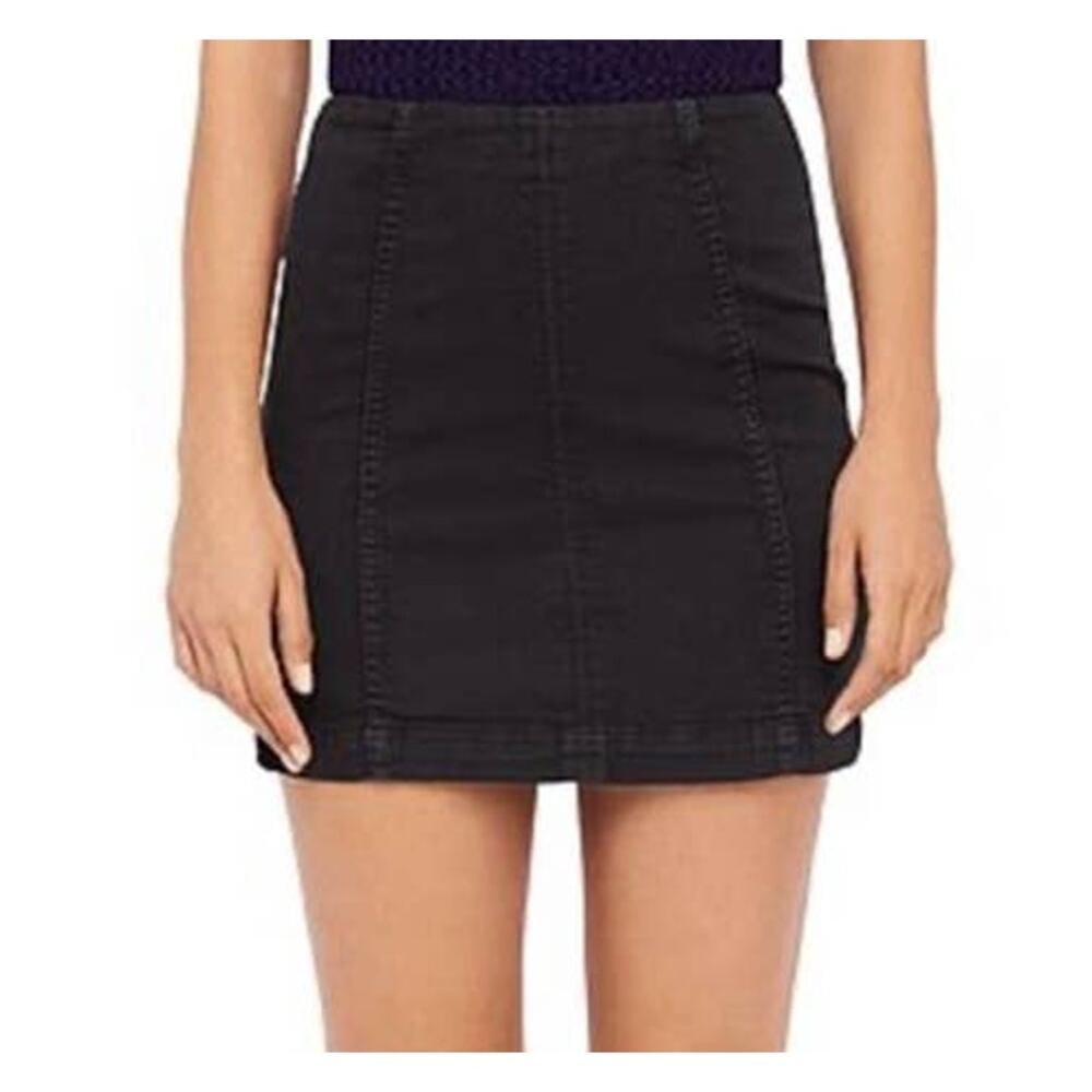 Free People Modern Femme black denim mini skirt size 10